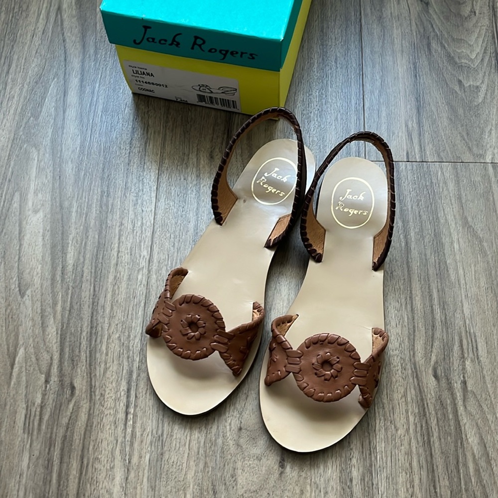 Jack Rogers Liliana Cognac Sandals Size 7.5